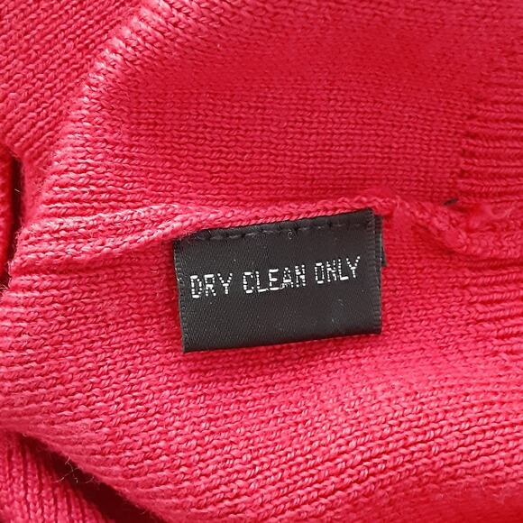 Vintage 90s Mock Neck Sweater Silk Wool Y2K Berry Pink Tunic Sleeveless Womens M - Picture 6 of 10